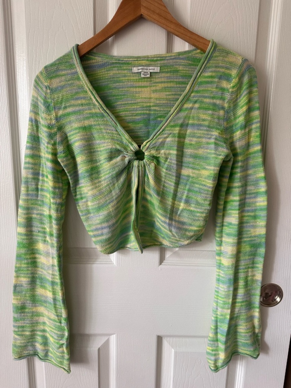 American Eagle- cropped bell sleeves